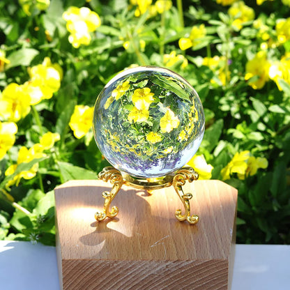 60mm Clear Crystal Sphere with Golden Stand