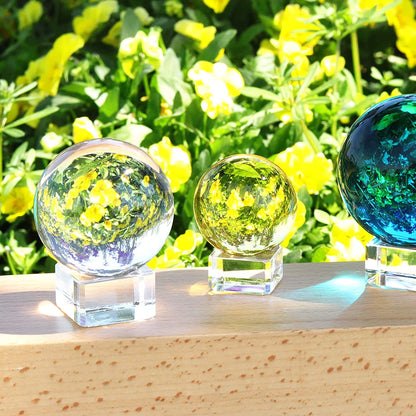 Clear Crystal Sphere with Stand for Home Decor (40mm/50mm/60mm)