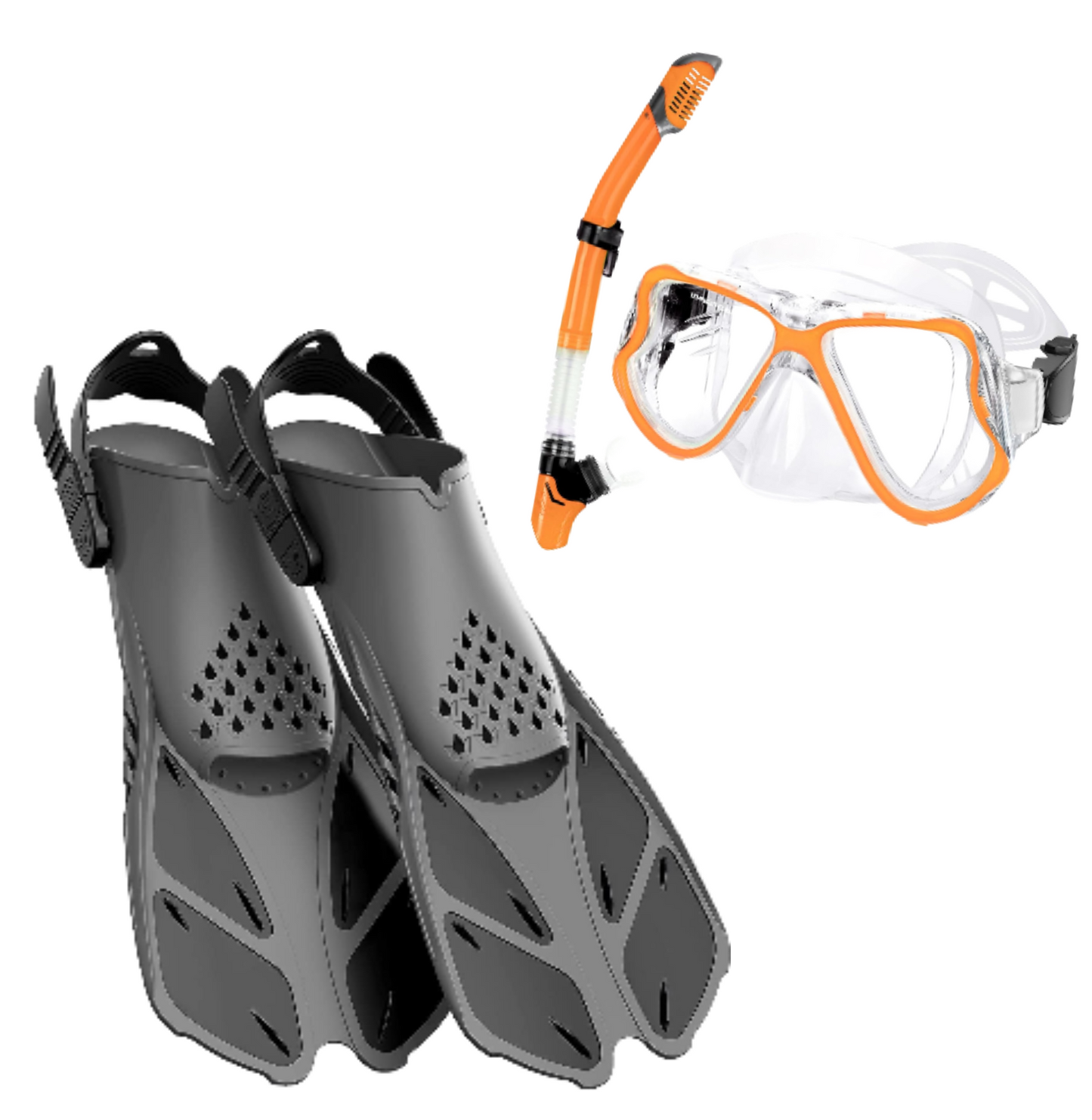 Adults Mask Fins Snorkel Set Beginner-Friendly Snorkeling Gear