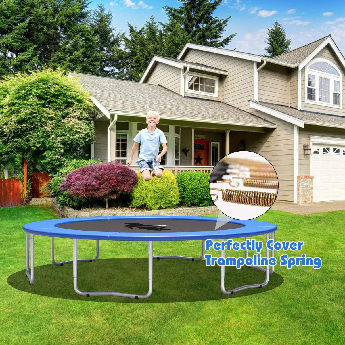 Trampoline Pad, 8ft 10ft 12ft 14ft 15ft 16ft Trampoline Replacement Safety Pad