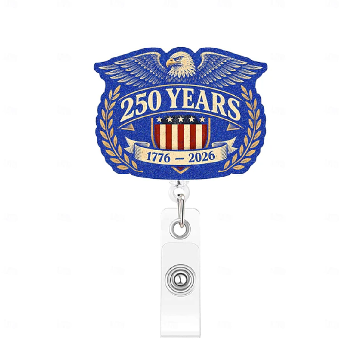 America's 250th Anniversary Retractable Badge Reel with Cli