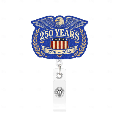 America's 250th Anniversary Retractable Badge Reel with Cli