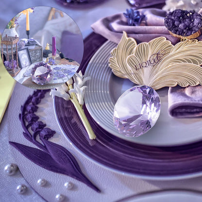 Purple Dianmond Shaped Crystal Centerpiece (50mm/60mm)