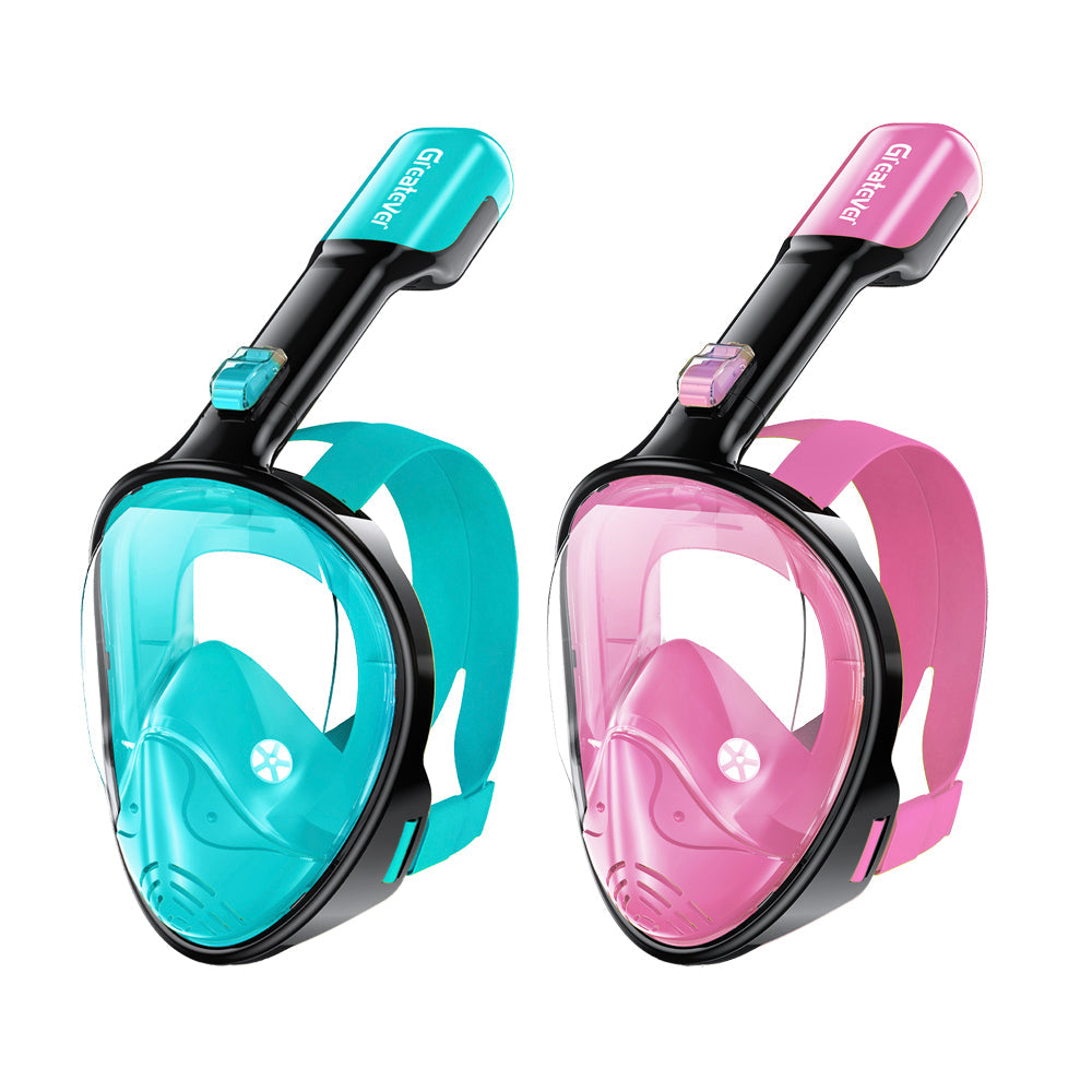 Adults Full Face Mask | Anti Fog & Anti Leak Snorkel Mask - 2 Pcs