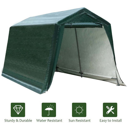 8 x 14 FT Heavy Duty Steel Enclosed Carport Car Canopy Tent Outdoor Garage Storage Shelter Shed with Waterproof Ripstop Cover