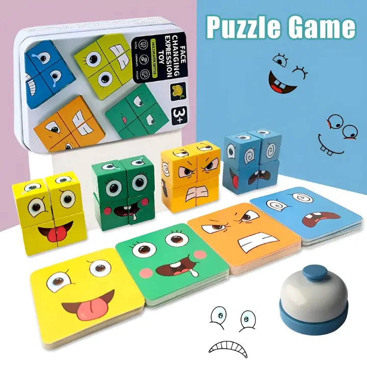 Emoji-Match Wooden Game – Fast, Fun Stacking & Matching Game (from 3 years)
