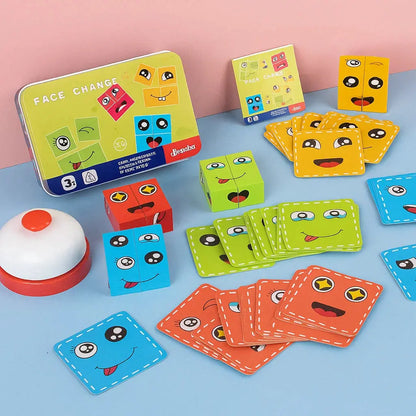 Emoji-Match Wooden Game – Fast, Fun Stacking & Matching Game (from 3 years)