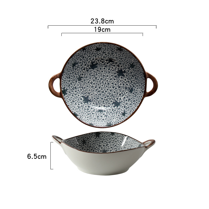 Farmhouse Modern Style Irregular Shaped Ceramic Bowls With Handles