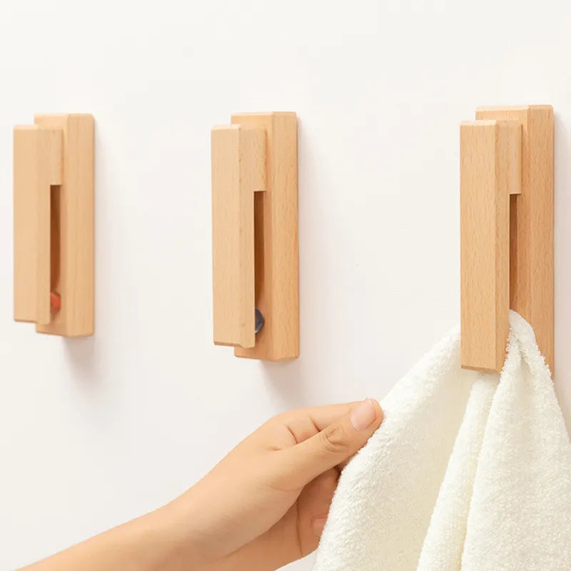 Marble Slide Wood Towel Holder With Easy Mount