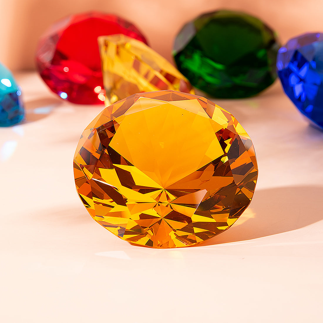 Amber Diamond Shaped Crystal Centerpiece (50mm/60mm)