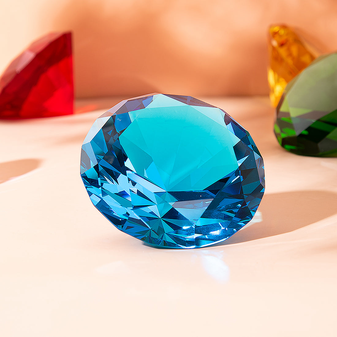 Aqua Blue Diamond Shaped Crystal Centerpiece (50mm/60mm)