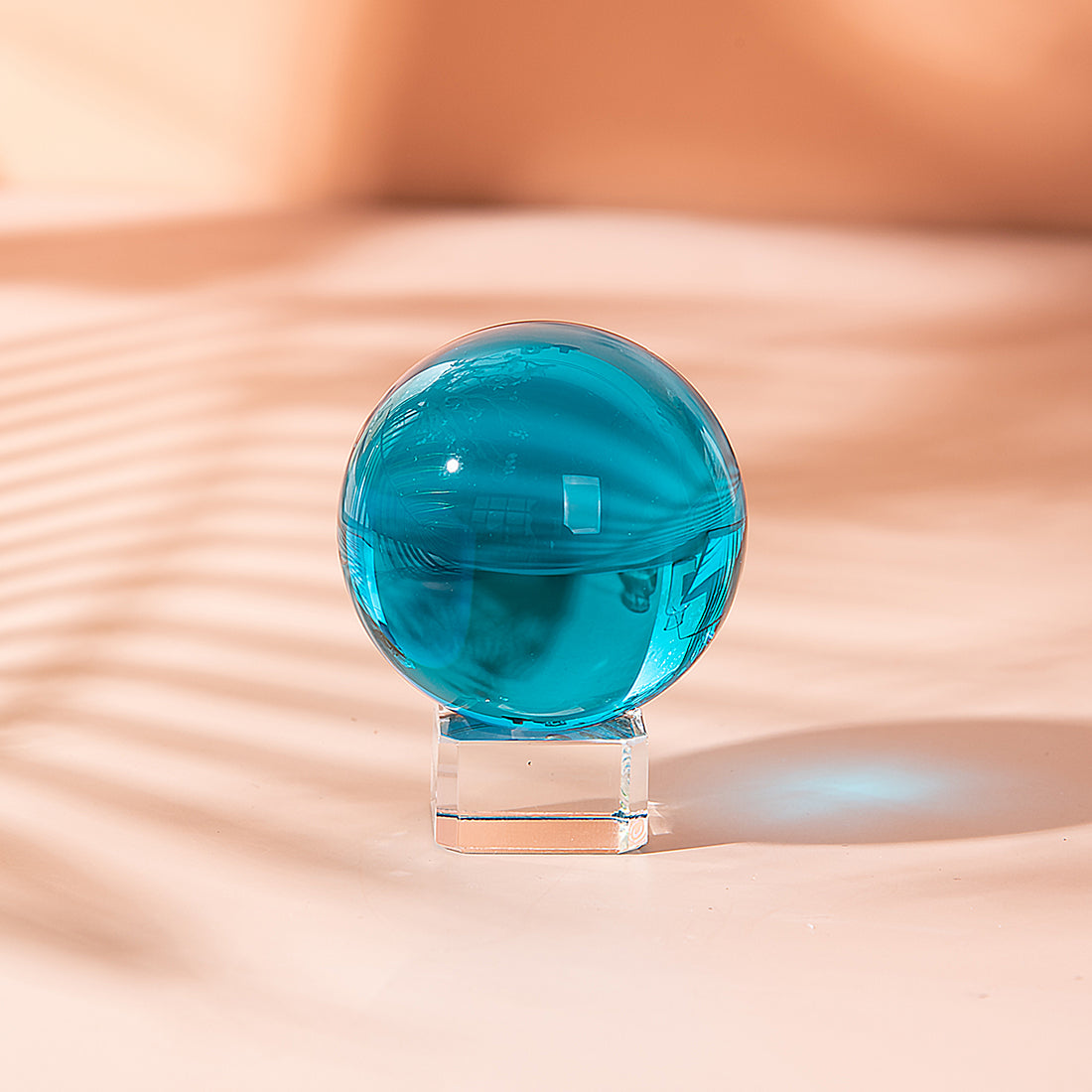 Aqua Blue Decorative Crystal Ball with Stand (40mm/50mm/60mm)