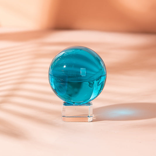 Aqua Blue Decorative Crystal Ball with Stand (40mm/50mm/60mm)