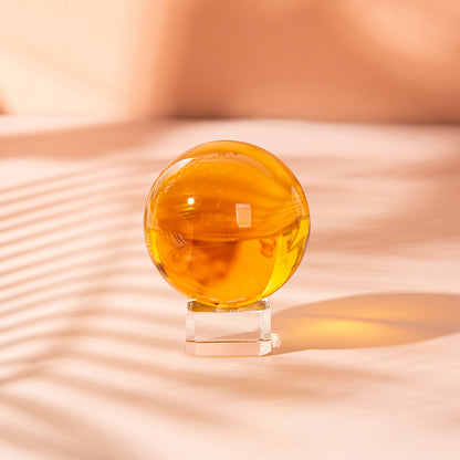 Amber Crystal Sphere with Stand (40mm/50mm/60mm)