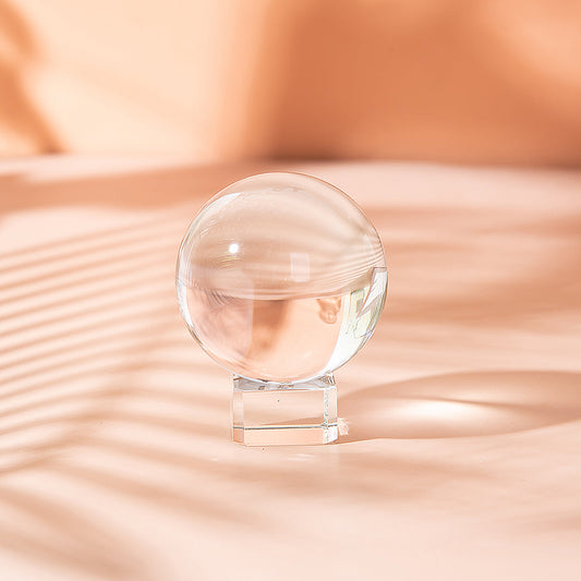 Clear Crystal Sphere with Stand for Home Decor (40mm/50mm/60mm)