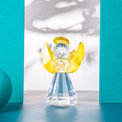 Gold Crystal Angel Figurine Decorative Ornaments