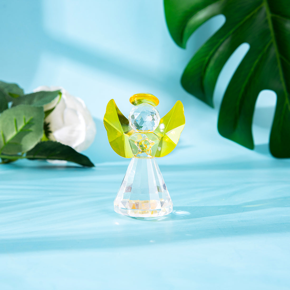 Gold Crystal Angel Figurine Decorative Ornaments