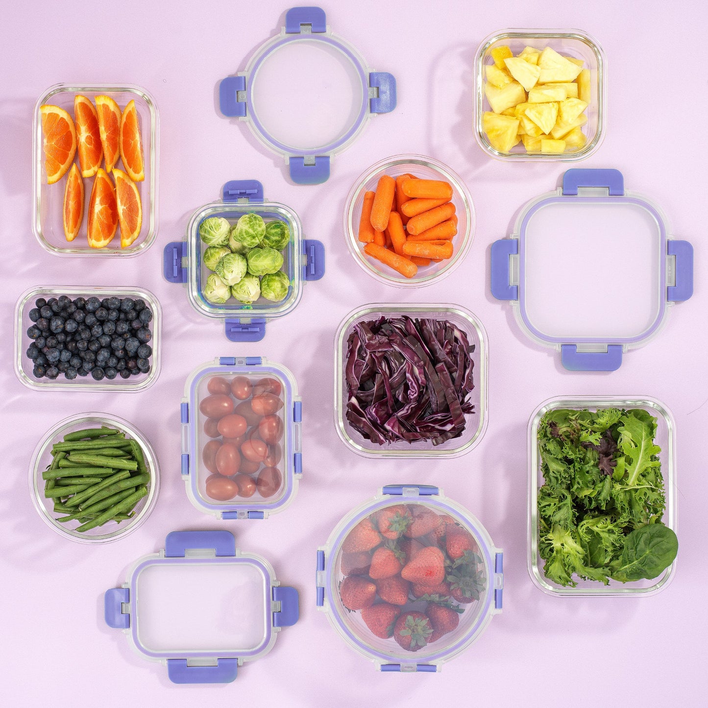 12 Glass Storage Containers with Leakproof Lids Set