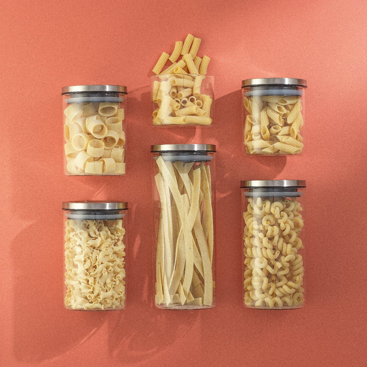 Glass Storage Jars with Airtight Lids Set