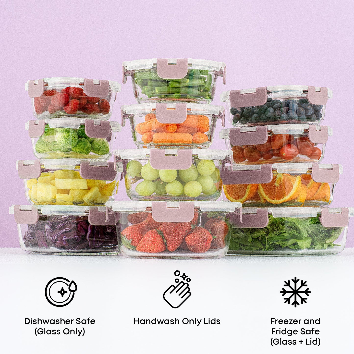 12 Glass Storage Containers with Leakproof Lids Set