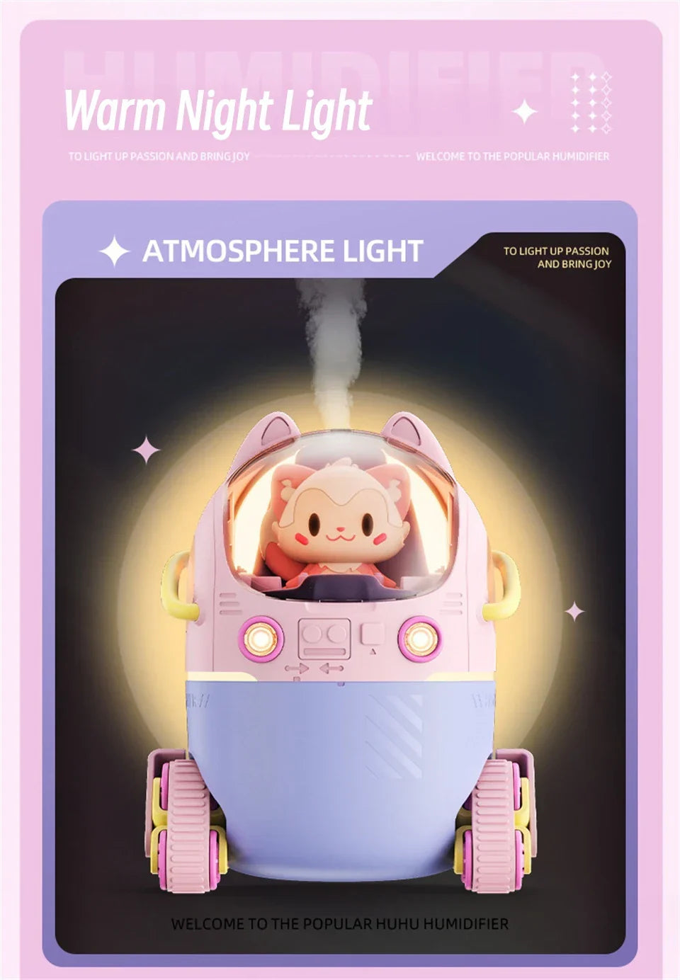 Mecha Cat Air Humidifier Night Light