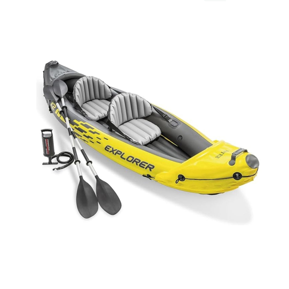 Inflatable Kayak Set with Aluminum Oars, Pump, Adjustable Seats & 400lb Capacity