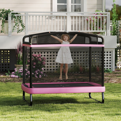 Rectangle Trampoline for Kids 70” Toddler Rebounder with Detachable Swing