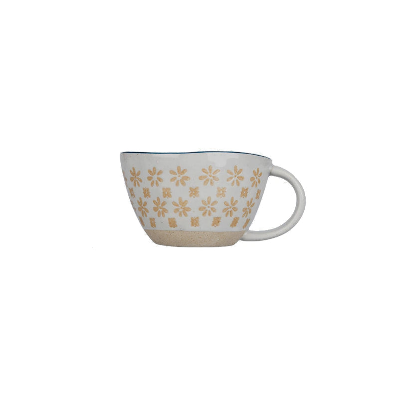 Farmhouse Style Irregular Shaped Ceramic Mugs With Exposed Base