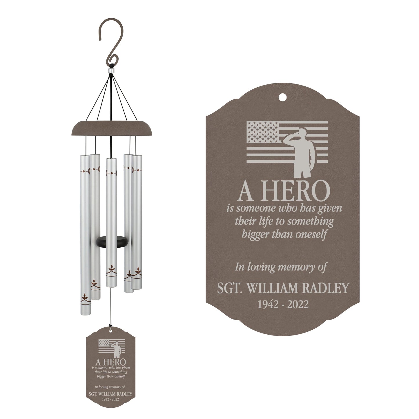 Personalized Veteran Memorial Wind Chime