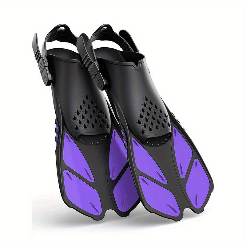 Adults Snorkel Fins | Adjustable Buckles Open Heel Swim Flippers