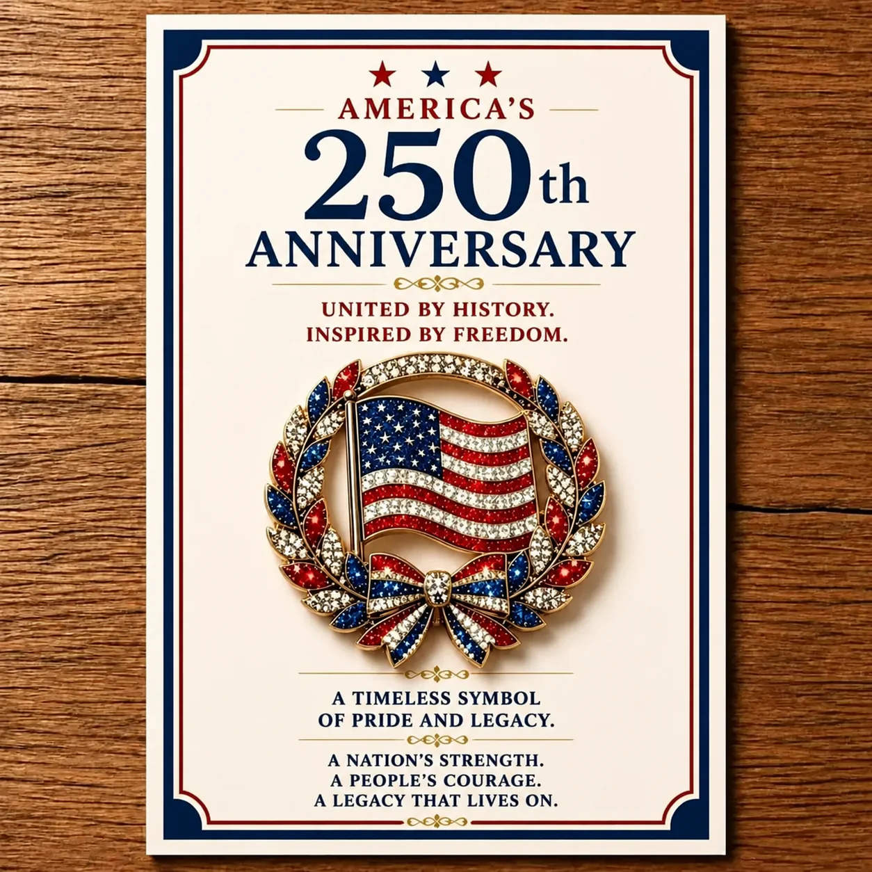 US 250th Anniversary Commemorative Brooch