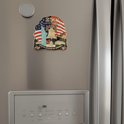 America 250th Commemorative Magnet – Liberty Bell & Lady Liberty Edition