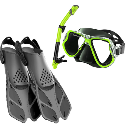 Adults Mask Fins Snorkel Set Beginner-Friendly Snorkeling Gear