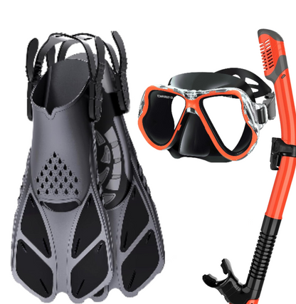 Adults Mask Fins Snorkel Set Beginner-Friendly Snorkeling Gear