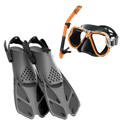 Adults Mask Fins Snorkel Set Beginner-Friendly Snorkeling Gear