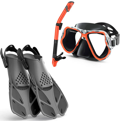 Adults Mask Fins Snorkel Set Beginner-Friendly Snorkeling Gear