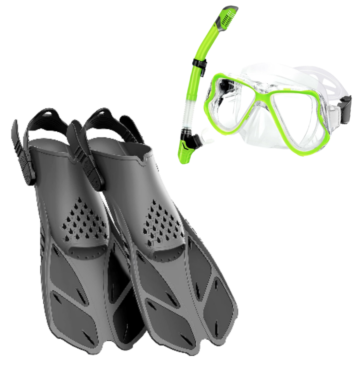 Adults Mask Fins Snorkel Set Beginner-Friendly Snorkeling Gear