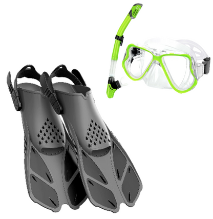 Adults Mask Fins Snorkel Set Beginner-Friendly Snorkeling Gear