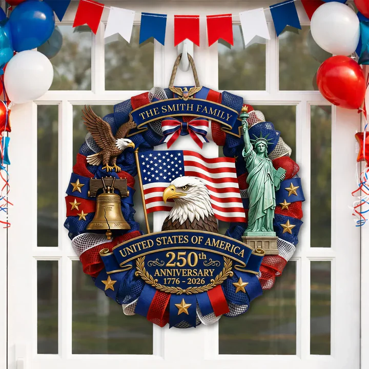 United States Of America 250th Anniversary - Personalized Wooden Sign, 250th Anniversary Gifts
