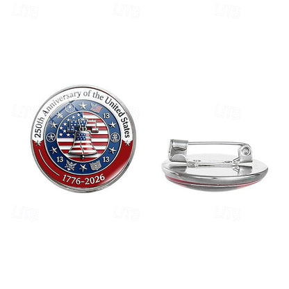 10Pcs U.S. 250th Anniversary Lapel Pin Badges, July Fourth Independence Day Accessories