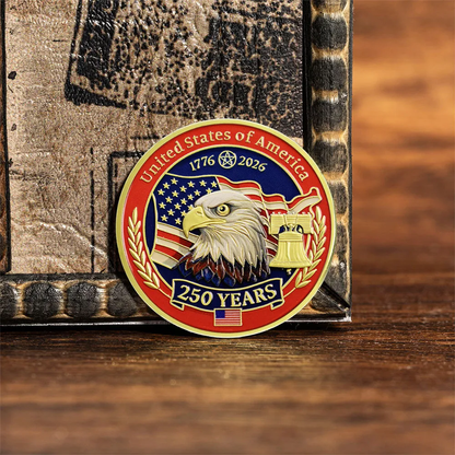 Gold Plated 250th Anniversary USA Commemorative Medal