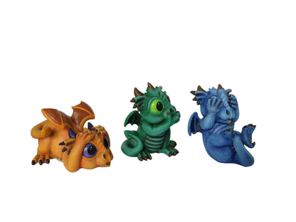 Trio of Trouble - Collectible "No Evil" Dragon Figurine Set
