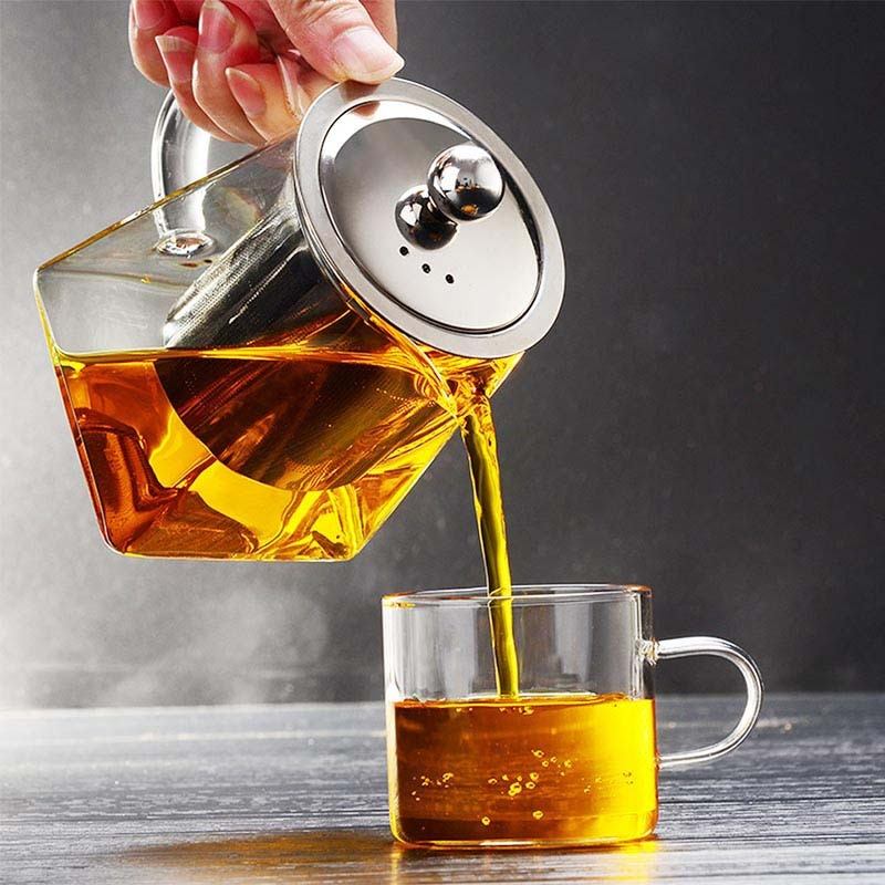 Heat Resistant Borosilicate Glass Teapot With Tea Infuser Filter Tea Kettle Oolong Teapot