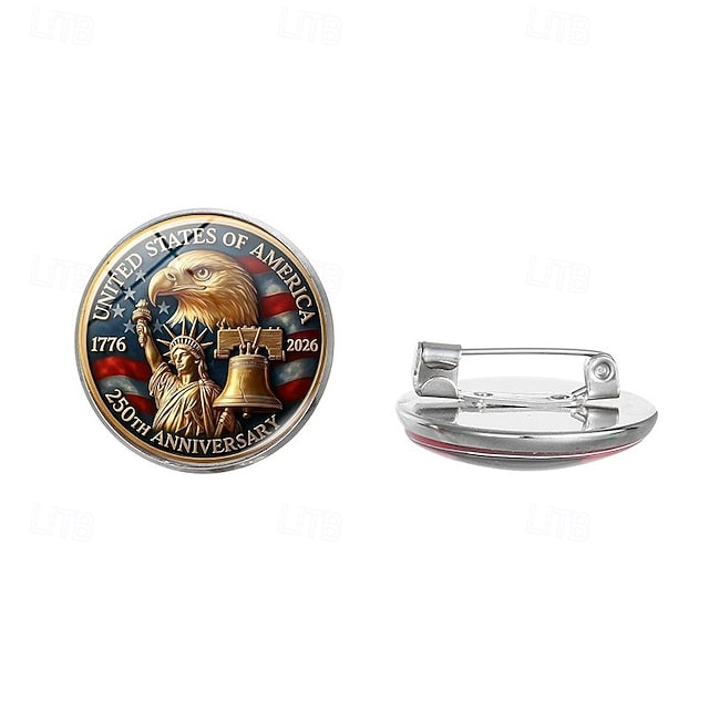 10Pcs U.S. 250th Anniversary Lapel Pin Badges, July Fourth Independence Day Accessories