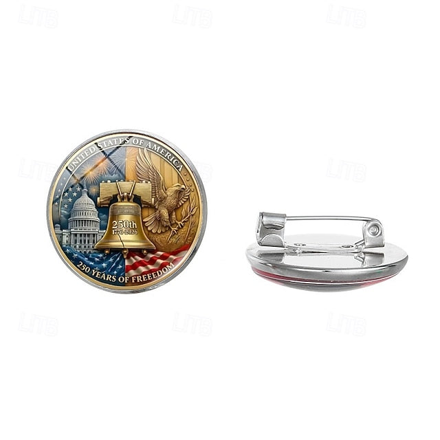 10Pcs U.S. 250th Anniversary Lapel Pin Badges, July Fourth Independence Day Accessories