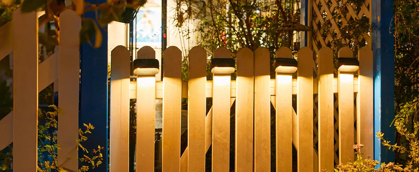 Solar-Powered Fence Lights for Yard, Deck, Patio