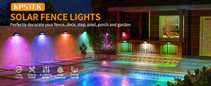 Solar-Powered Fence Lights for Yard, Deck, Patio