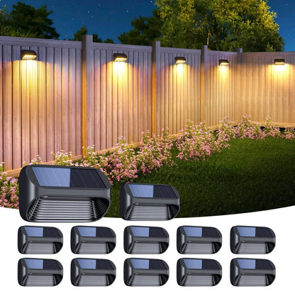 Solar-Powered Fence Lights for Yard, Deck, Patio
