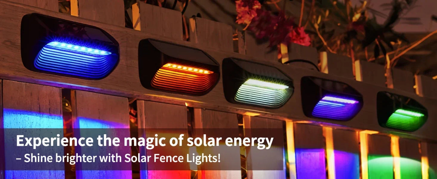 Solar-Powered Fence Lights for Yard, Deck, Patio