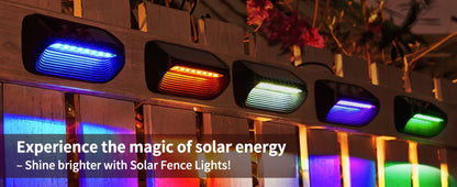 Solar-Powered Fence Lights for Yard, Deck, Patio